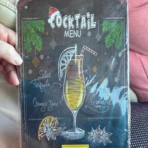 12” x 8” Metal Tin Festive Cocktail Menu Sign (NEW)